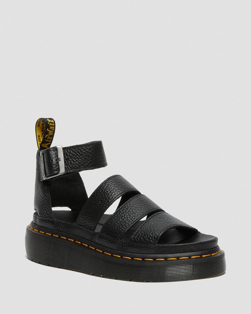 Dr Martens Clarissa II Læder Plateau Sandaler Dame Sort | DK 309HAP